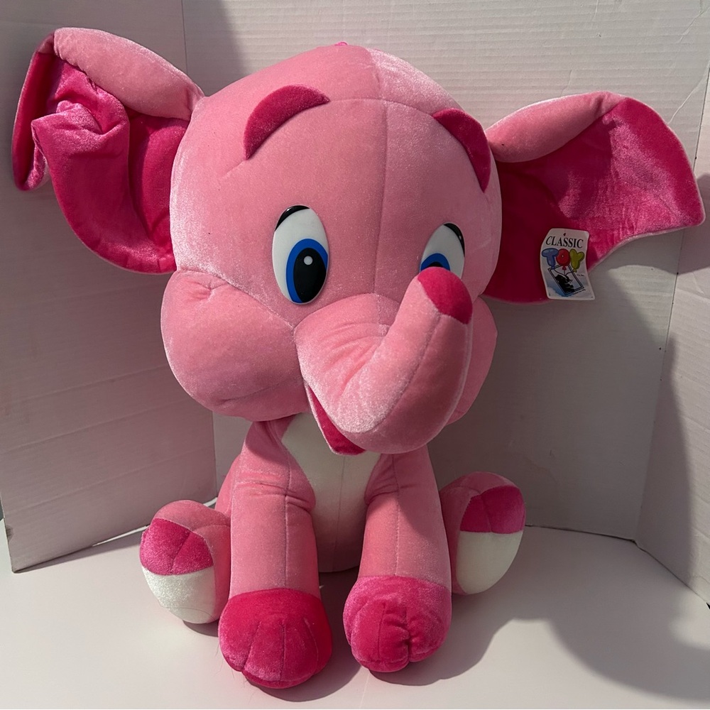 Classic Toy Pink Elephant bean plush 20” sitting height